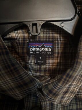 Patagonia Men's Plaid Button-Down Shirt - Olive, Brown, Cream